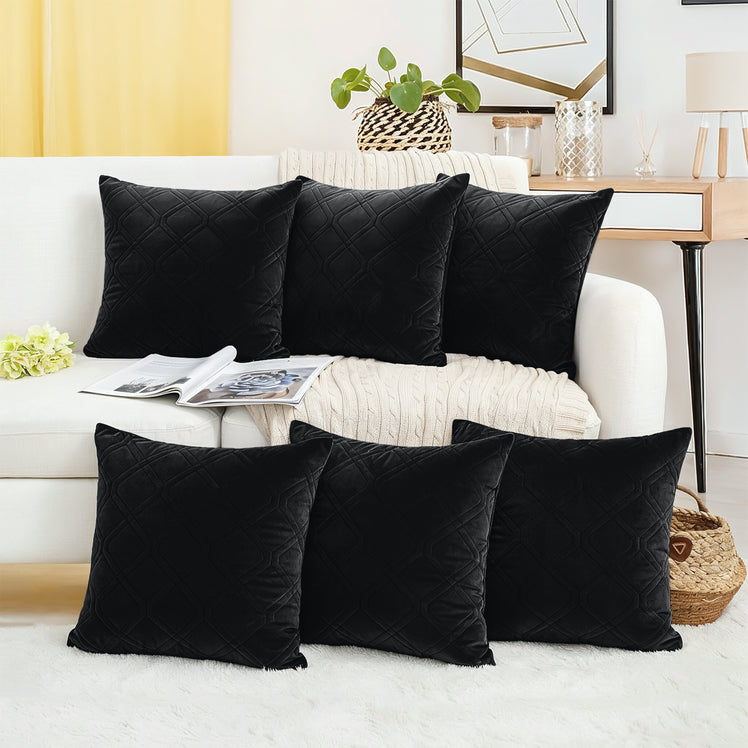 Diamond Embossed Velvet Cushion Covers
