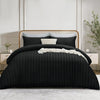 4 Piece Stripe Bedding Set - Duvet Cover, Fitted Sheet & Pillowcases
