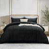 4 Piece Stripe Bedding Set - Duvet Cover, Fitted Sheet & Pillowcases