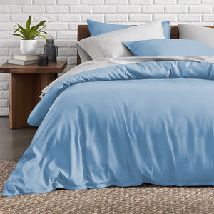 Light Blue Bedding Duvet Cover Set Plain