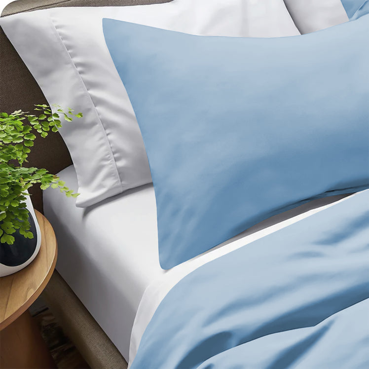 Light Blue Bedding Duvet Cover Set Plain