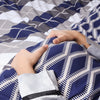 Navy Check Printed Duvet Cover