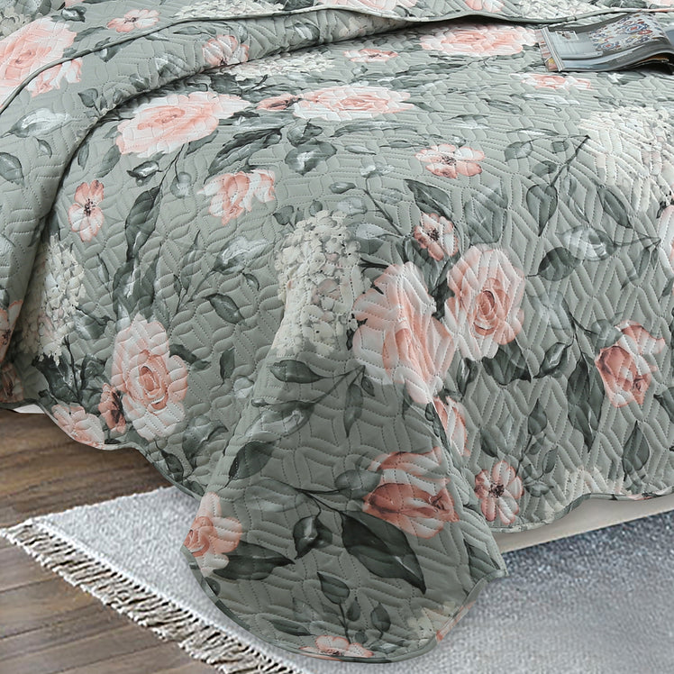 Quilted Embossed Bedspread Set