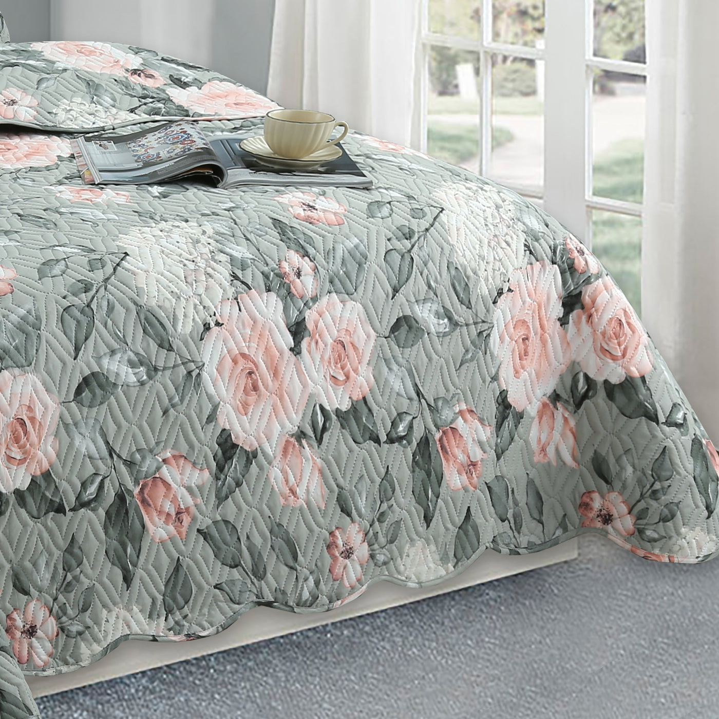 Quilted Embossed Bedspread Set