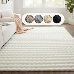 Soft Washable Bubble Textured Area Rug
