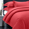 Burgundy Striped Duvet Cover Bedding Set