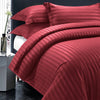 Burgundy Striped Duvet Cover Bedding Set