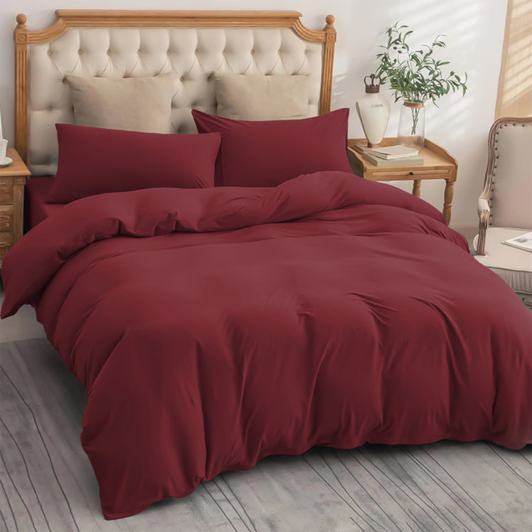 4 Piece Bedding Set Duvet Cover, Pillowcases & Fitted Sheet