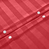Burgundy Striped Duvet Cover Bedding Set