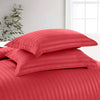 Burgundy Striped Duvet Cover Bedding Set