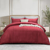 4 Piece Stripe Bedding Set - Duvet Cover, Fitted Sheet & Pillowcases