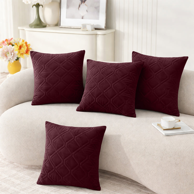 Diamond Embossed Velvet Cushion Covers