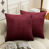 2 & 4 Pack Cushion Covers Chevron Design Velvet Fabric