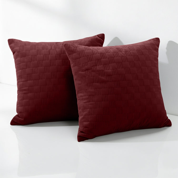 Check Embossed Velvet Cushion Cover