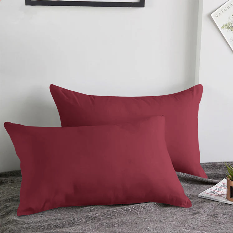 Housewife Pillowcase Pair Microfibre Plain Pillow Covers