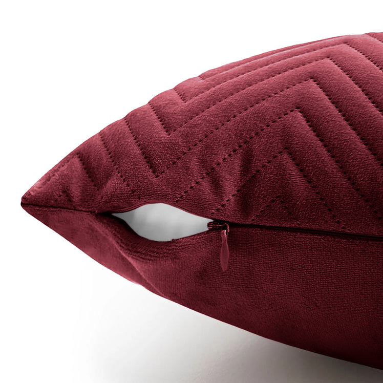 2 & 4 Pack Cushion Covers Chevron Design Velvet Fabric