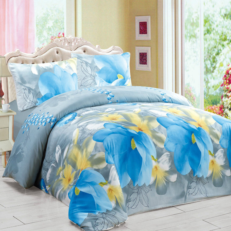 3D Floral Duvet Complete Bedding Set