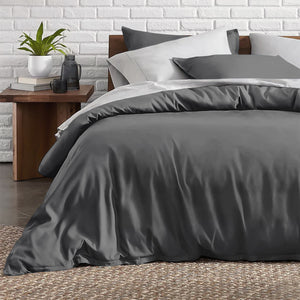 Charcoal Bedding Duvet Cover Set Plain
