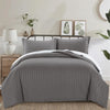 Charcoal Striped Bedding Duvet Cover Set