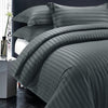 Charcoal Striped Bedding Duvet Cover Set