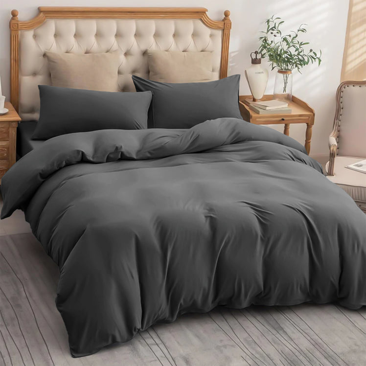 4 Piece Bedding Set Duvet Cover, Pillowcases & Fitted Sheet