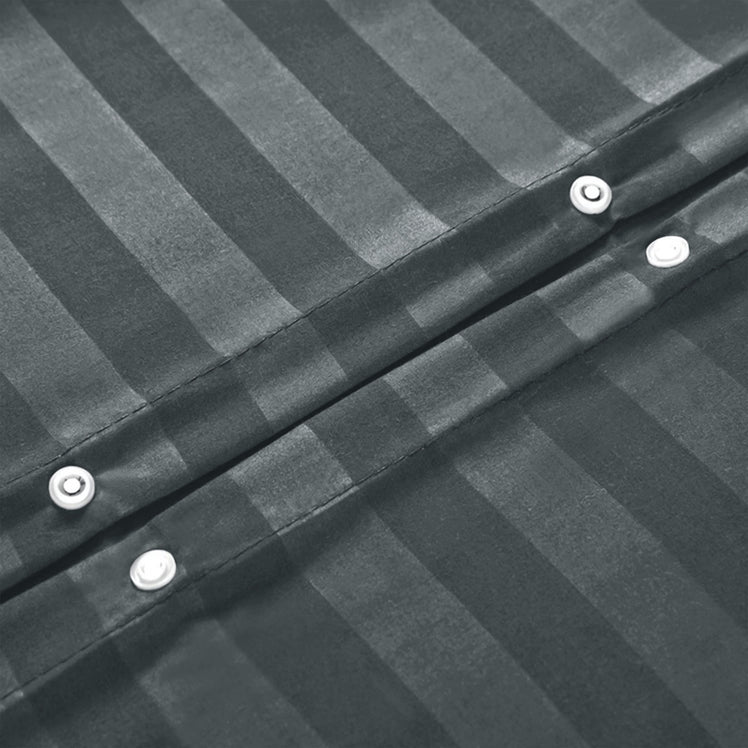 Charcoal Striped Bedding Duvet Cover Set