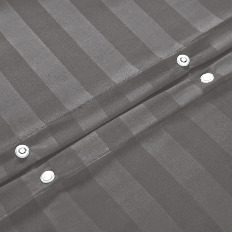 Charcoal Striped Bedding Duvet Cover Set