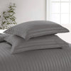 Charcoal Striped Bedding Duvet Cover Set