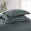 Charcoal Striped Bedding Duvet Cover Set