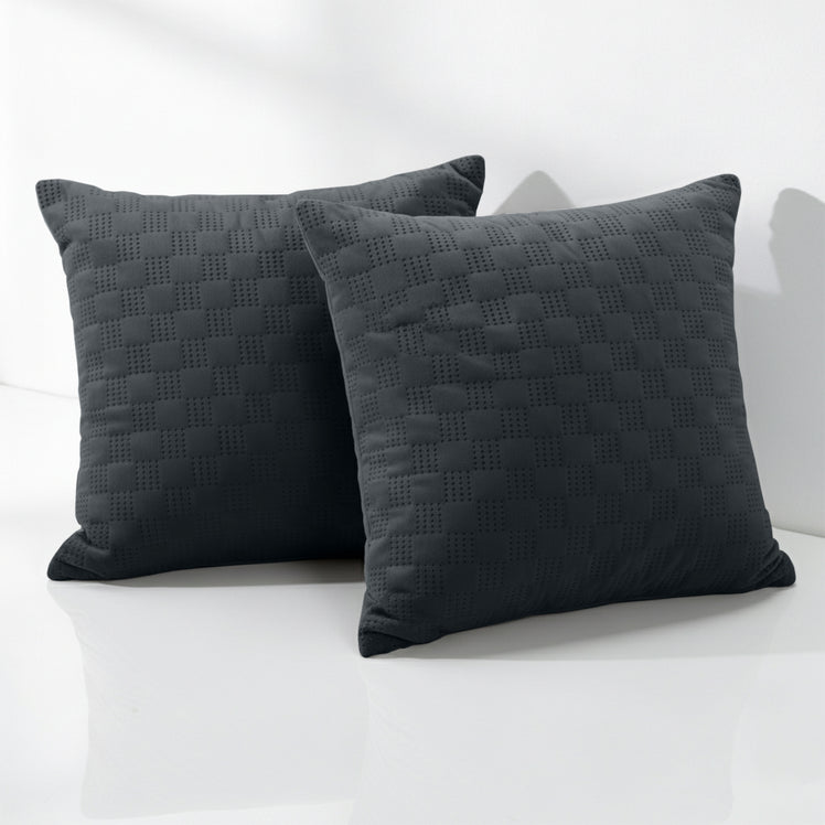 Check Embossed Velvet Cushion Cover