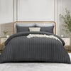 4 Piece Stripe Bedding Set - Duvet Cover, Fitted Sheet & Pillowcases