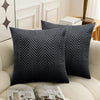 2 & 4 Pack Cushion Covers Chevron Design Velvet Fabric