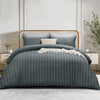 4 Piece Stripe Bedding Set - Duvet Cover, Fitted Sheet & Pillowcases