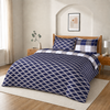 Navy Check Printed Duvet Cover
