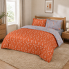Rust Flower Printed Duvet Cover