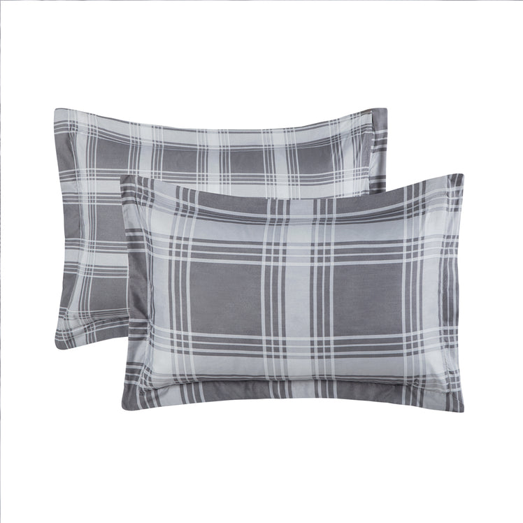 Grey Check Printed Duvet Cover