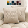 2 & 4 Pack Cushion Covers Chevron Design Velvet Fabric