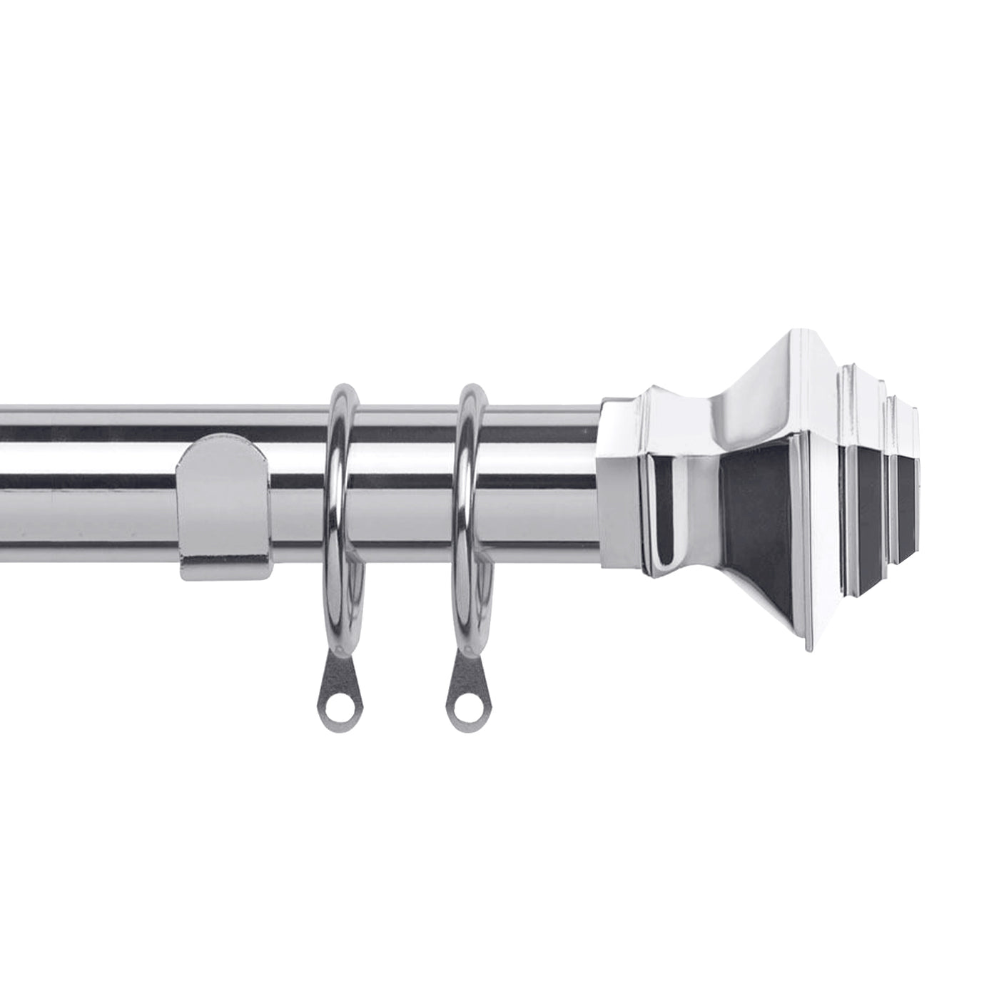 Adjustable Curtain Pole Decorative Square Finials