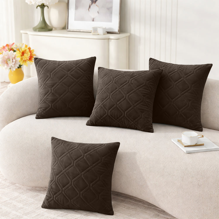 Diamond Embossed Velvet Cushion Covers