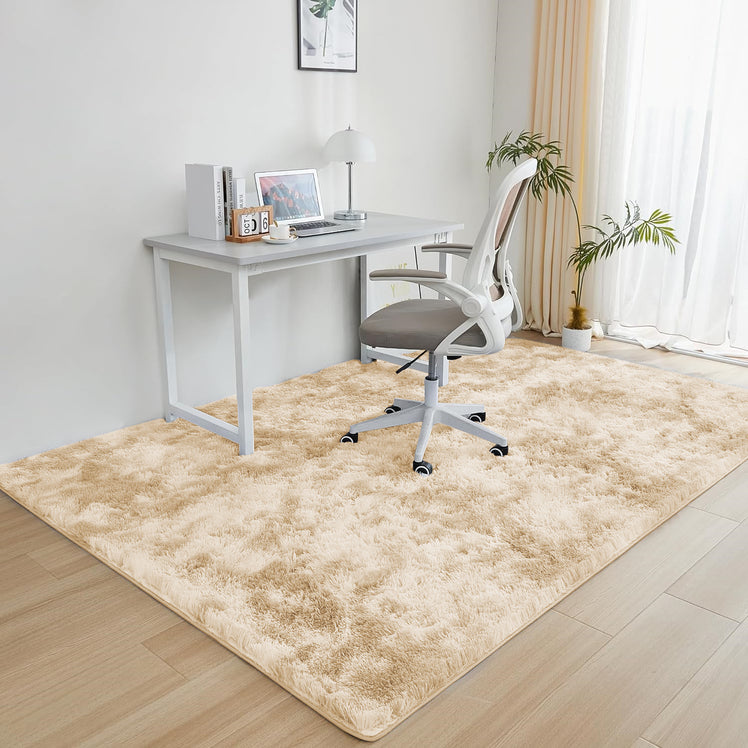 Tie Dye Cream Shaggy Rug