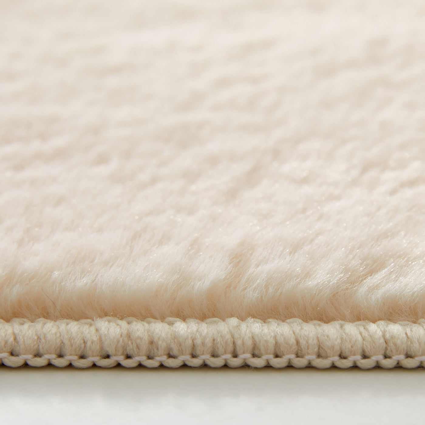 Beige Faux Rabbit Fur Rug