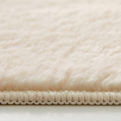 Beige Faux Rabbit Fur Rug