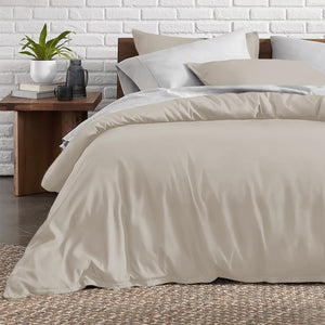 Cream Bedding Duvet Cover Set Plain