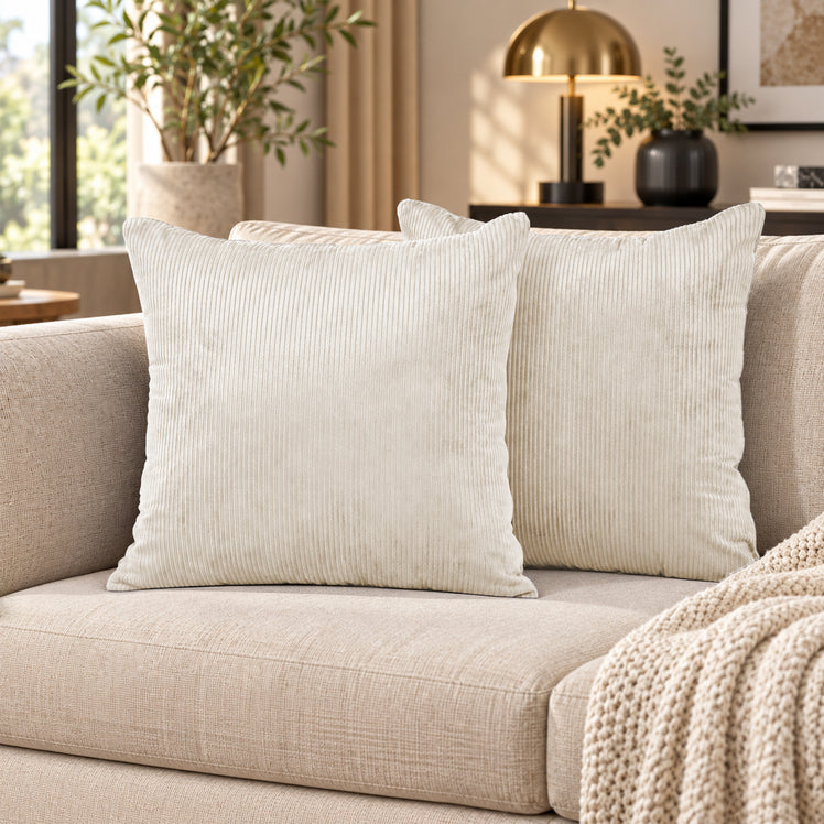 4 Pack Velvet Striped Corduroy Cushion Covers