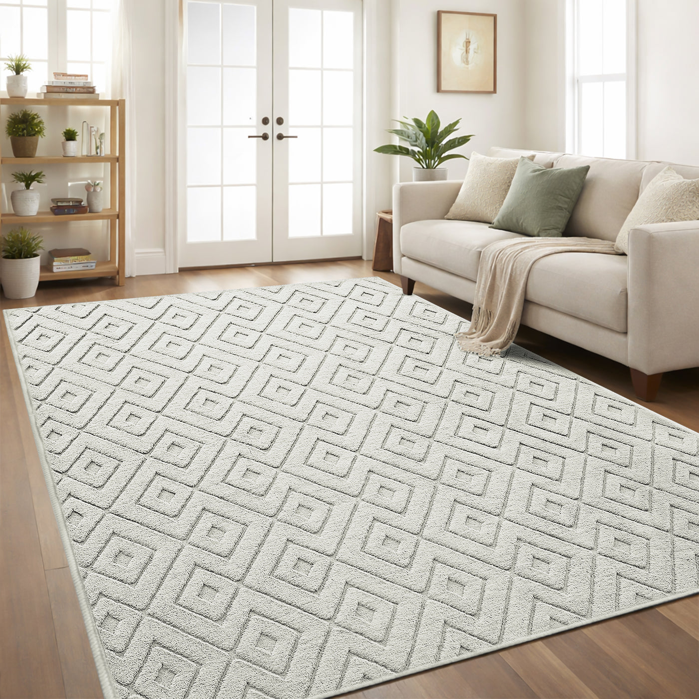 Shaggy Pile Rug - Hollow Square Tufted Area Carpet & Runner – Yorkshire ...