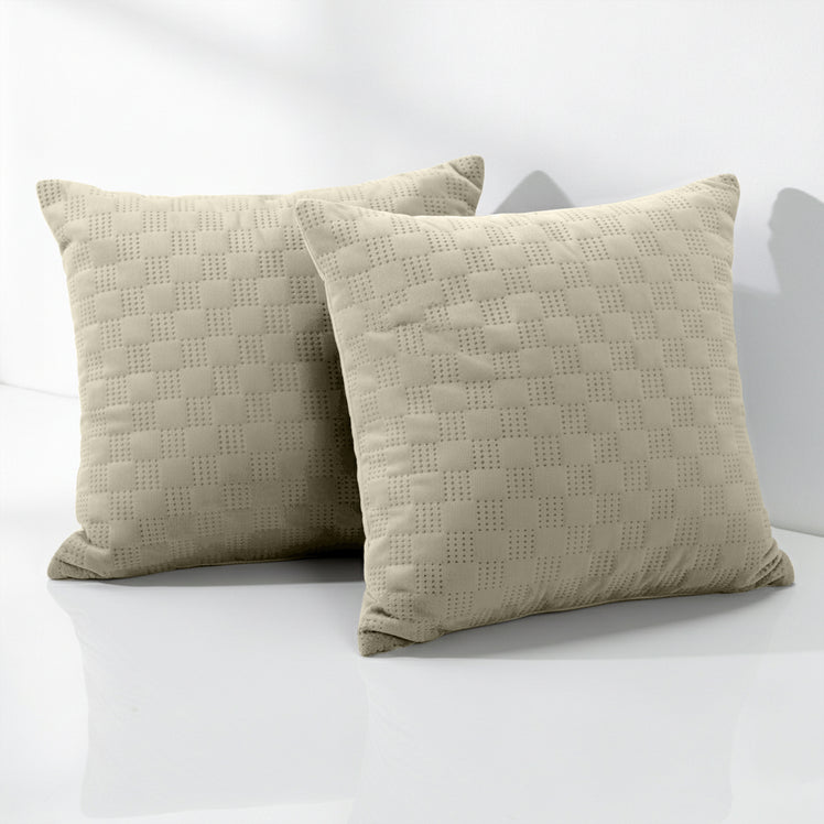 Check Embossed Velvet Cushion Cover