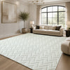 Geometric Embossed High-Low Pile Area Rug