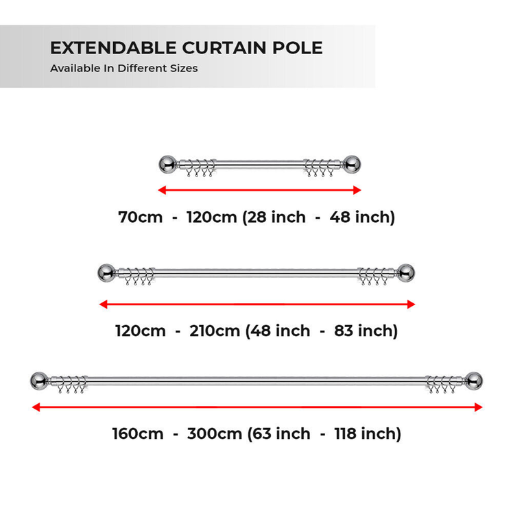 Extendable Curtain Poles & Holdbacks