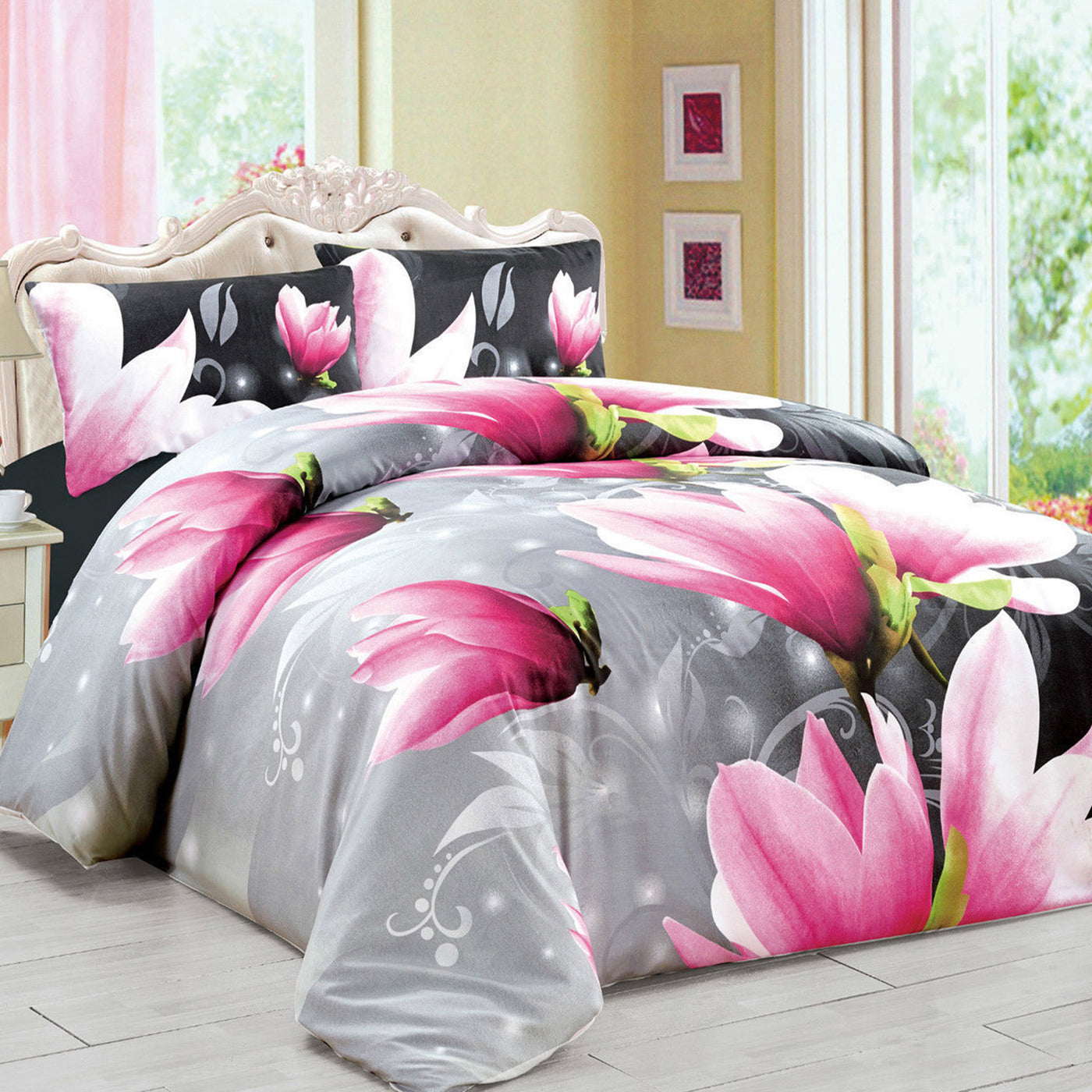 3D Floral Duvet Complete Bedding Set