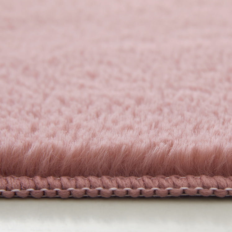 Dusty Rose Faux Rabbit Fur Rug